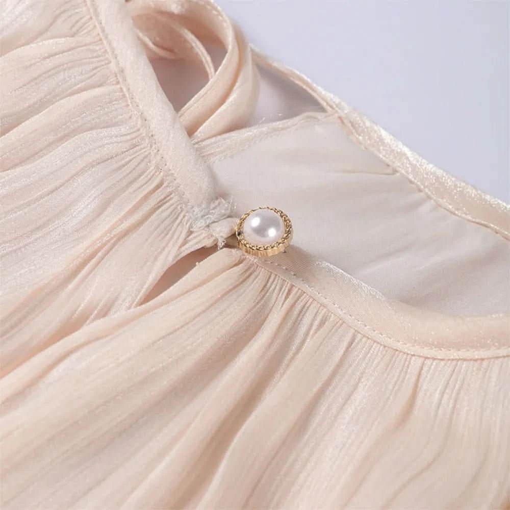 Elegantes Plissee-Kleid mit Gürtel – Chiffon Look für Damen - Miraee Paris