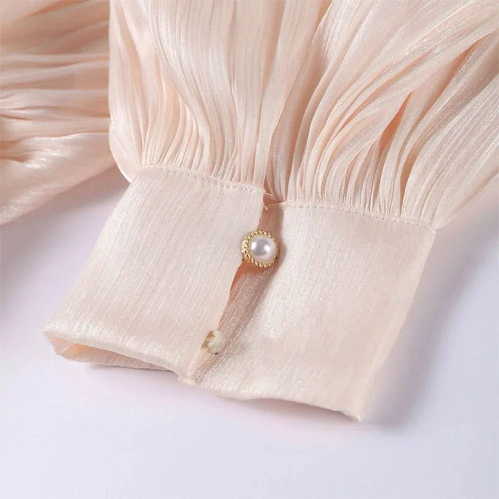Elegantes Plissee-Kleid mit Gürtel – Chiffon Look für Damen - Miraee Paris