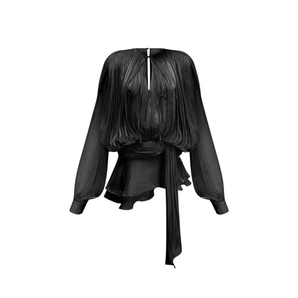 Elegantes Plissee-Kleid mit Gürtel – Chiffon Look für Damen - Miraee Paris