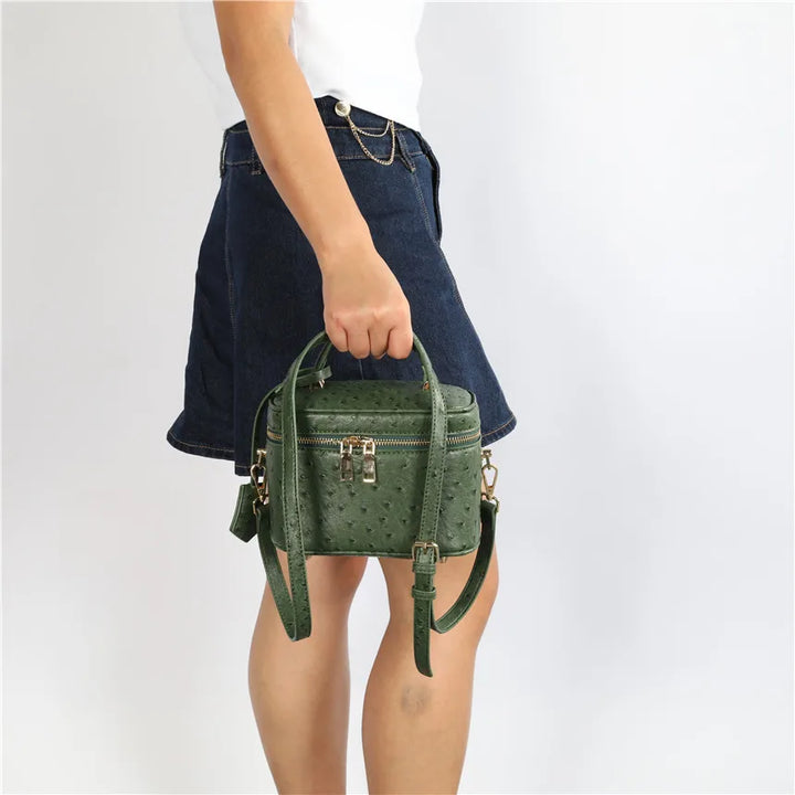 AURÉLIA Emerald Box Bag – Luxuriöse Struktur Handtasche