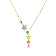STELLA Rainbow Star Necklace – Mehrlagige Choker Halskette – Produktansicht 2 | MIRAÉE PARIS