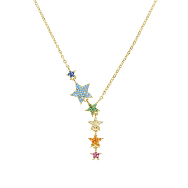 STELLA Rainbow Star Necklace – Mehrlagige Choker Halskette