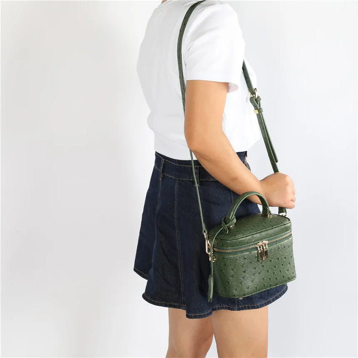 AURÉLIA Emerald Box Bag – Luxuriöse Struktur Handtasche