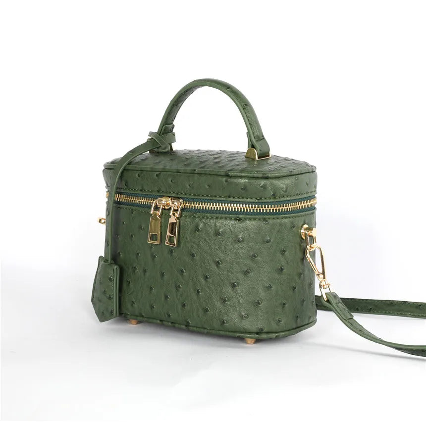 AURÉLIA Emerald Box Bag – Luxuriöse Struktur Handtasche