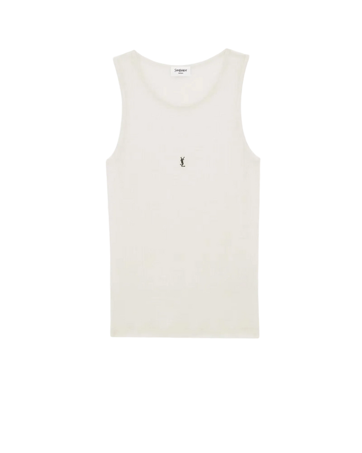 Léa Tank Top – Figurbetontes Damen-Trägershirt in Weiß | Miraee Paris
