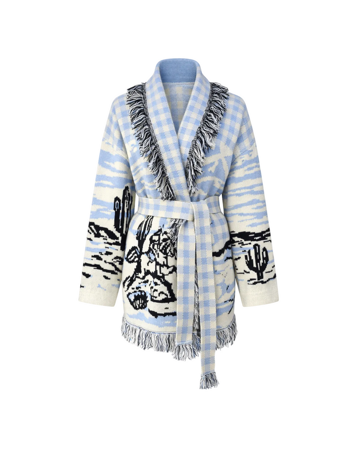 SIENNA hellblaue Wolljacke – Produkt Frontansicht