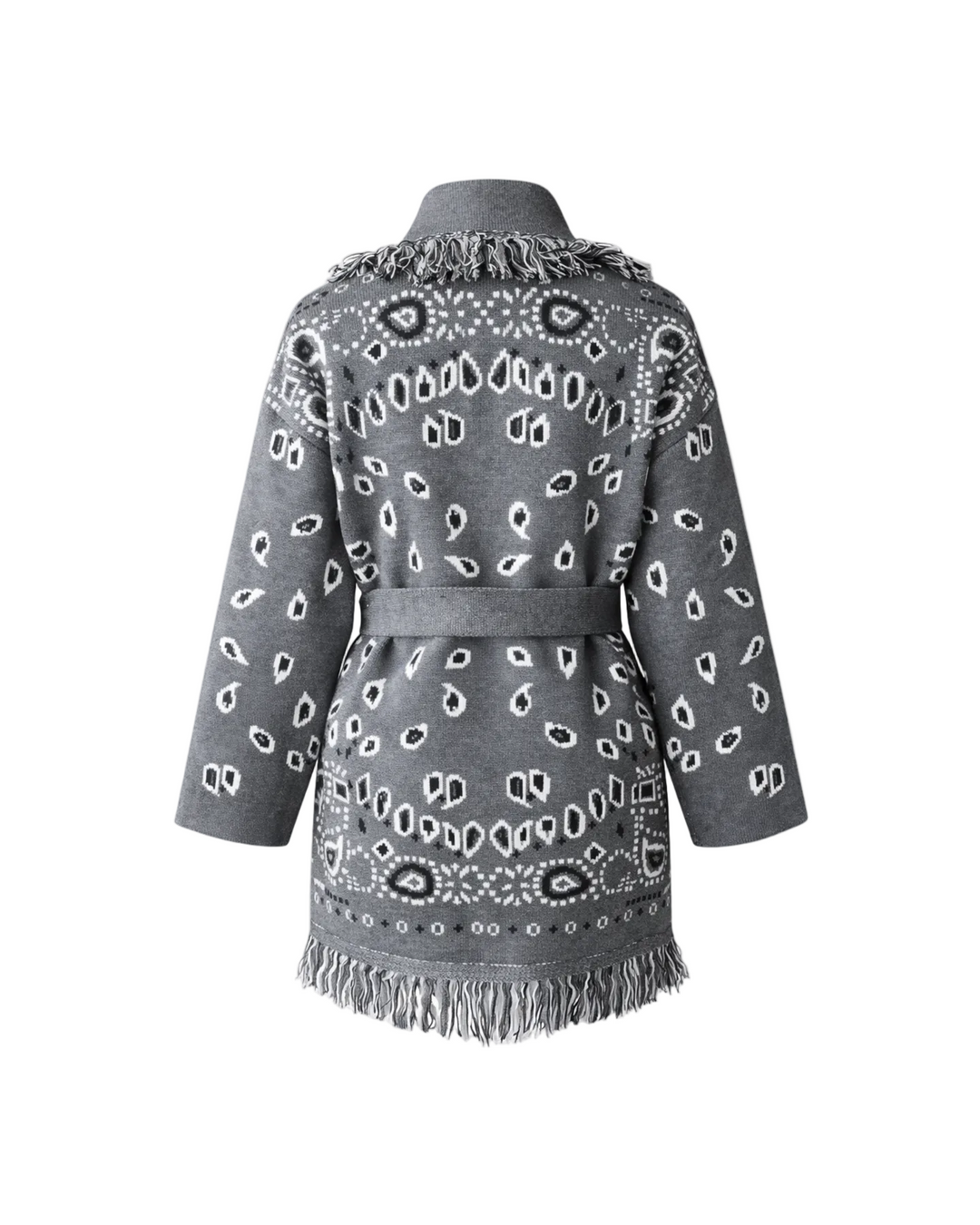 SIENNA graue Wolljacke – Produkt Rückenansicht