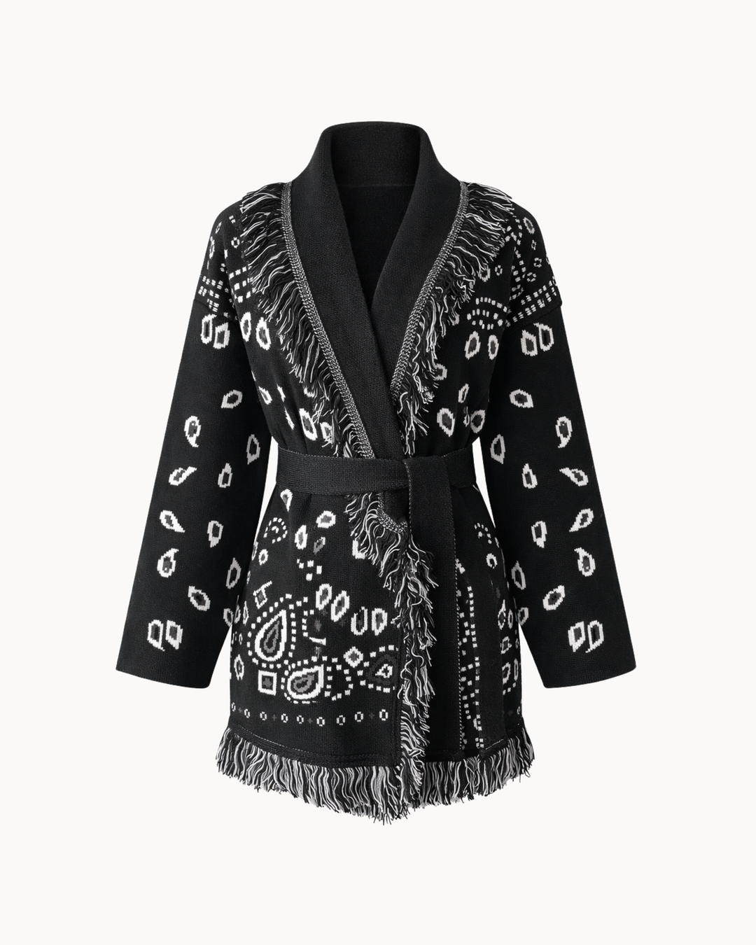 SIENNA schwarze Wolljacke – Produkt Frontansicht