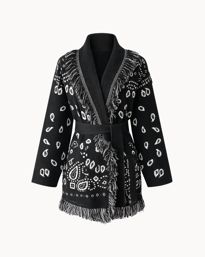 SIENNA schwarze Wolljacke – Produkt Frontansicht