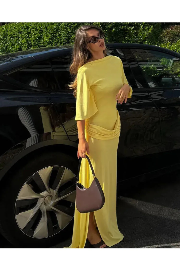 Soleil – Damen Sommerkleid mit Rückenfreiem Design & Lagen-Optik