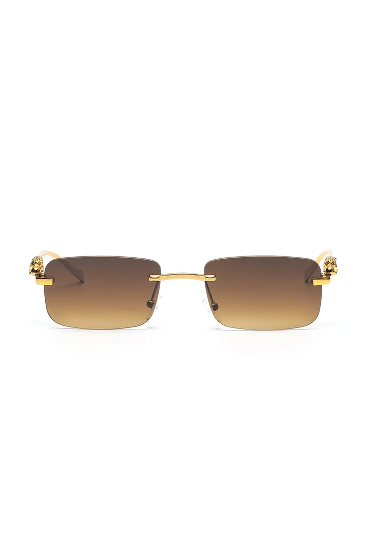 Ruiao rimless sunglasses UV400 fashion square metal glasses for men women designer man's brand sun glasses shades for outdoor