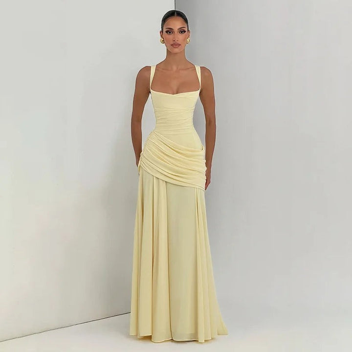 Elegant Off Shoulder Backless Maxi Dress