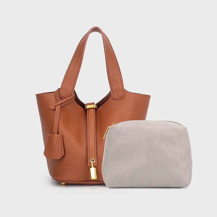 ROSA – Klassische Bucket Bag aus veganem Kunstleder