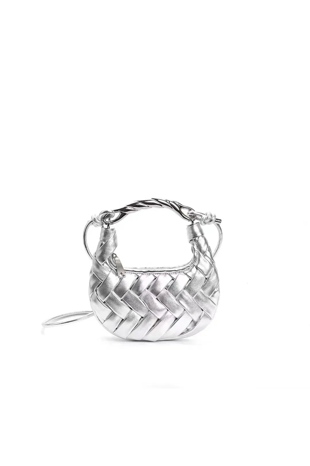 Woven Metal Handle Bag – Elegant Statement Handbag