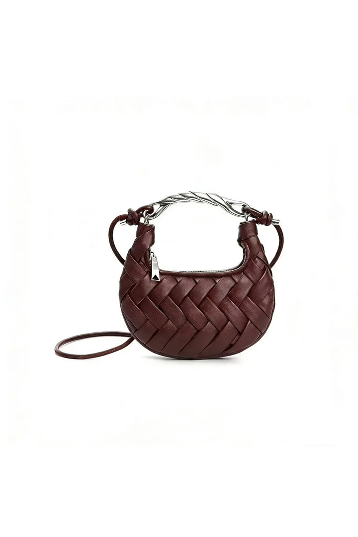 Woven Metal Handle Bag – Elegant Statement Handbag
