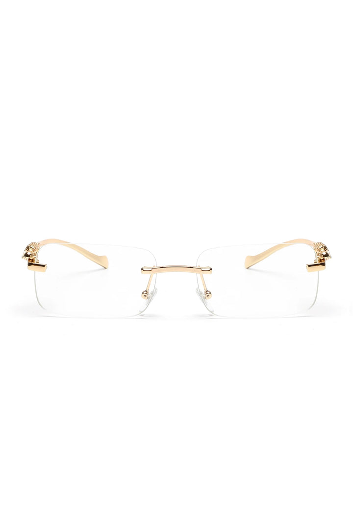Ruiao rimless sunglasses UV400 fashion square metal glasses for men women designer man's brand sun glasses shades for outdoor