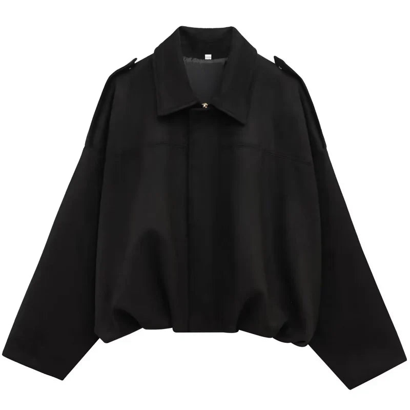 HAILEY – Cropped Bomber Jacke aus Wildleder-Optik