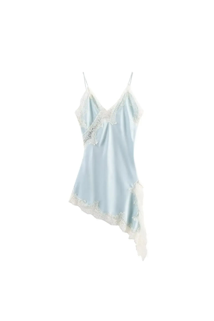 Lace Halter Dress – Asymmetric Summer Elegance