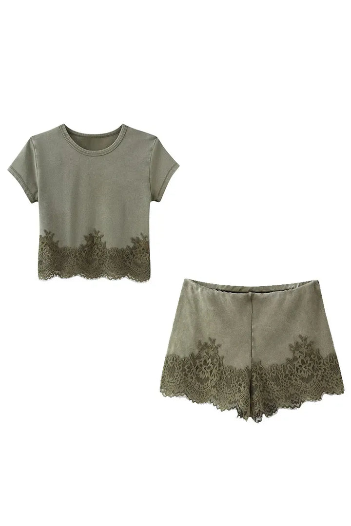 Lace Summer Two Piece Set – Chic Holiday Outfit