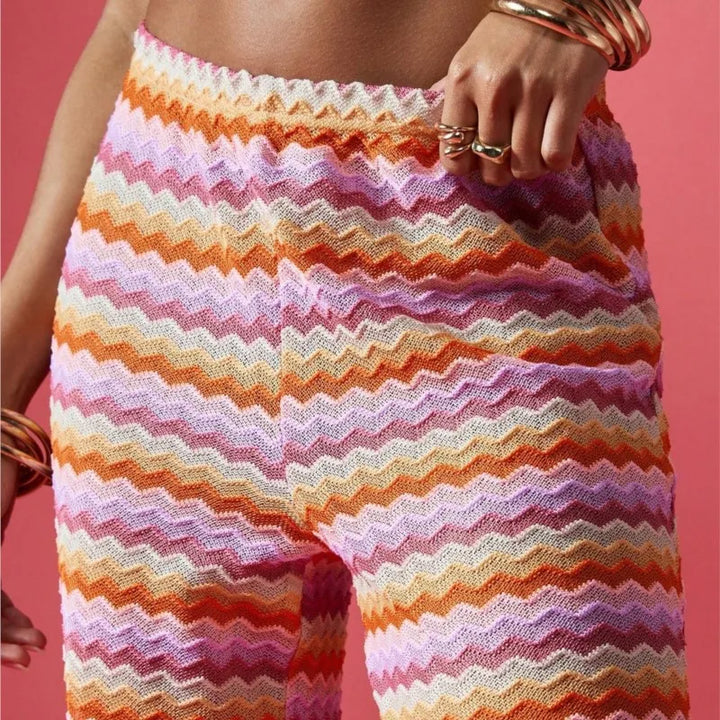 Boho Paisley Palazzo Hose – High Waist Wide Leg Sommerhose