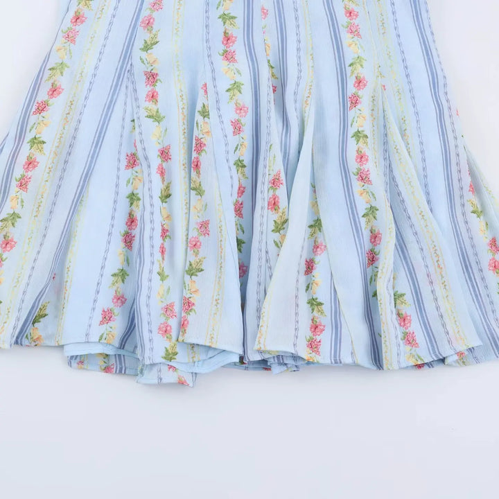 Camille – Vintage Floral Halter Mini Kleid