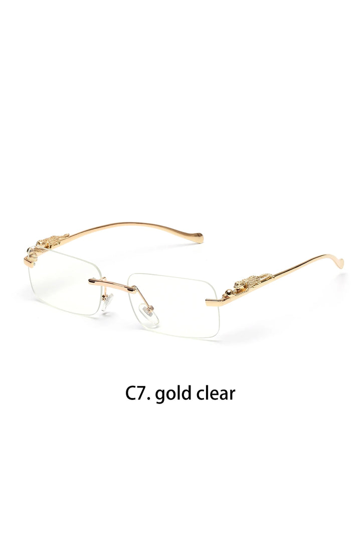 Ruiao rimless sunglasses UV400 fashion square metal glasses for men women designer man's brand sun glasses shades for outdoor
