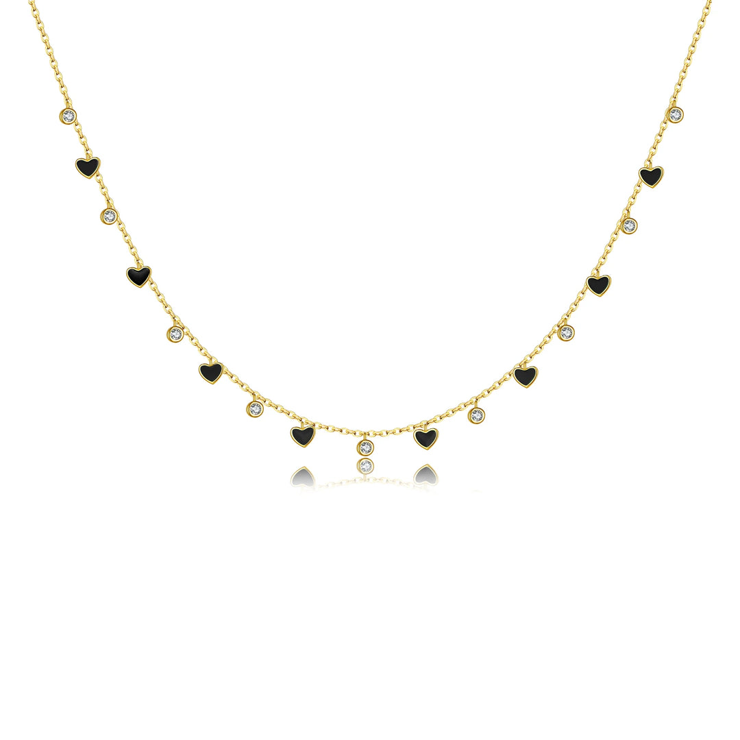 Rainbow Heart Choker Necklace