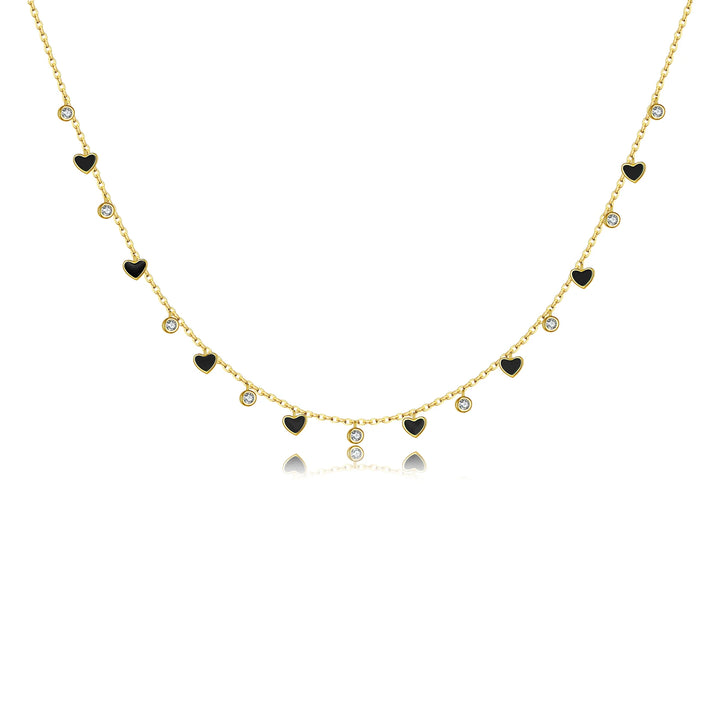 Rainbow Heart Choker Necklace