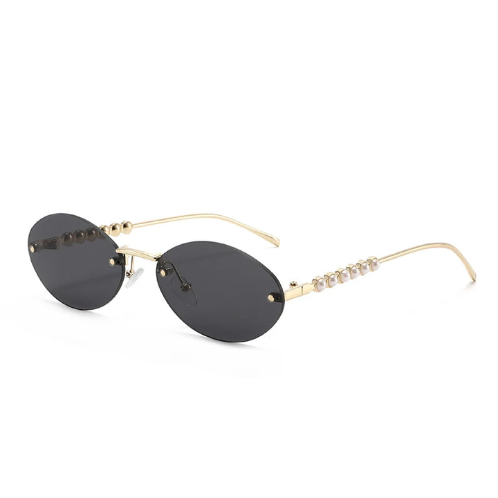 Rimless Oval Metal Sun Glasses Women Men Exquisite Sun Glasses Daily Leisure Eyeglasses Lady Man UV400 Protective Glasses