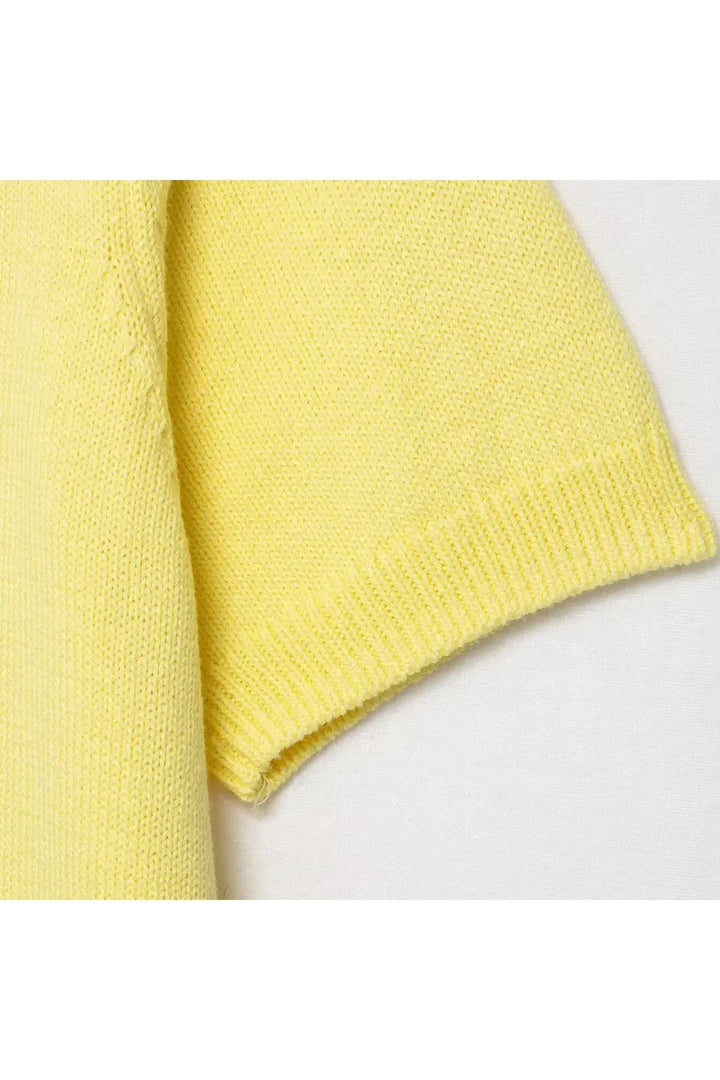 NATALIA - Damen Strickpullover – Kurzarm Knit Top mit Perlen
