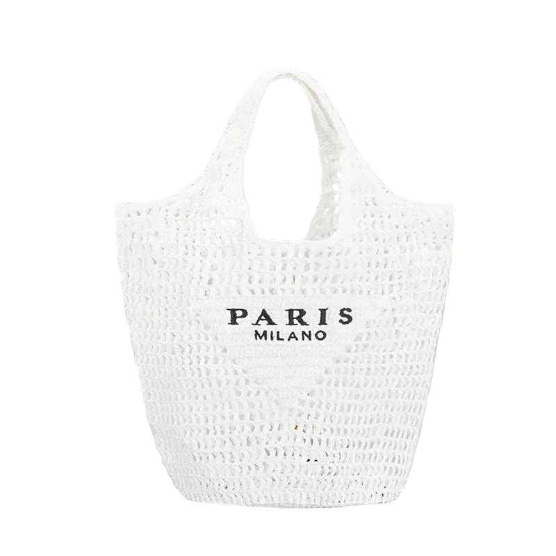 Geflochtene Raffia Strandtasche – Große Boho Shopper Tasche