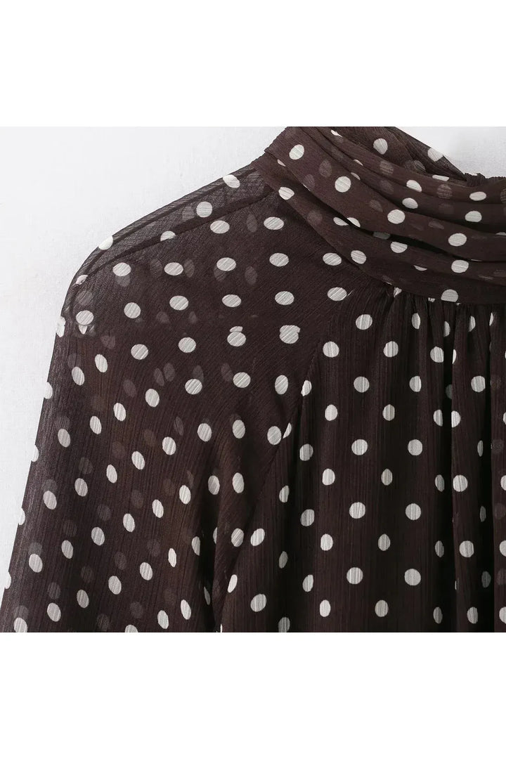 Camille Chic Blouse – Polka Dot Bluse mit Schleifen-Detail