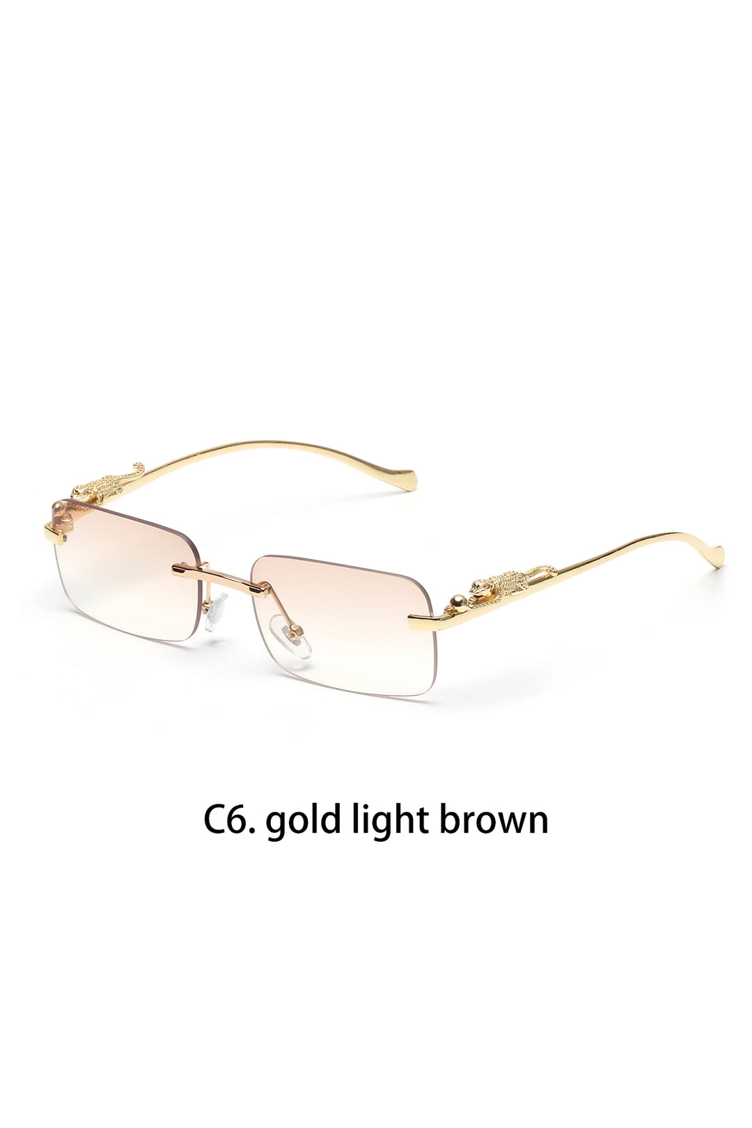 Ruiao rimless sunglasses UV400 fashion square metal glasses for men women designer man's brand sun glasses shades for outdoor