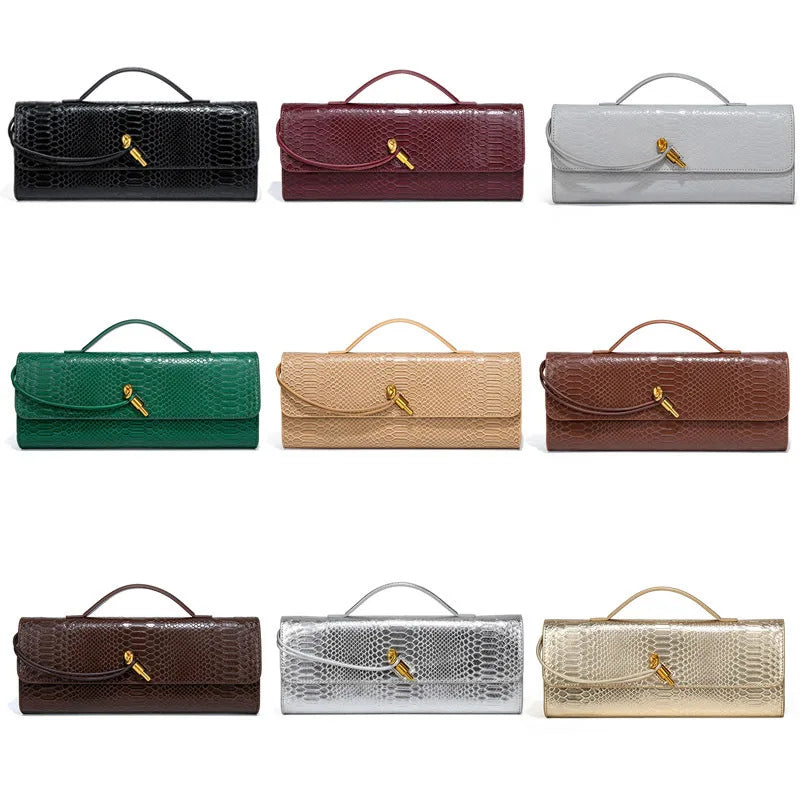 SERENA – Edle Baguette Bag in exotischer Python-Optik