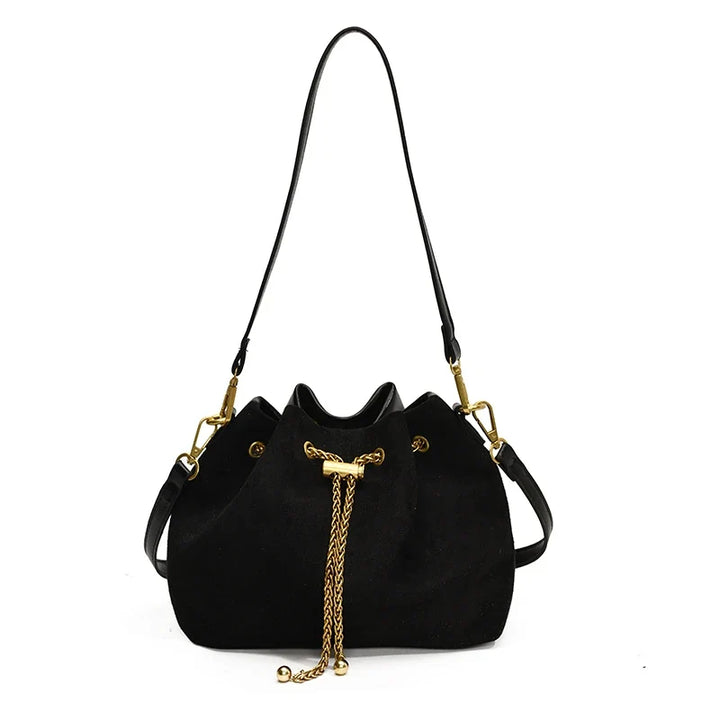 LENA – Weiche Crossbody Bucket Bag aus Kunstwildleder