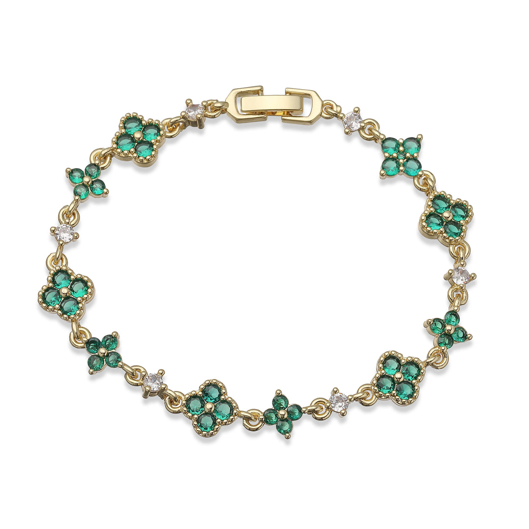 CÉLESTE Clover Bracelet – Kleeblatt Armband mit Zirkonia