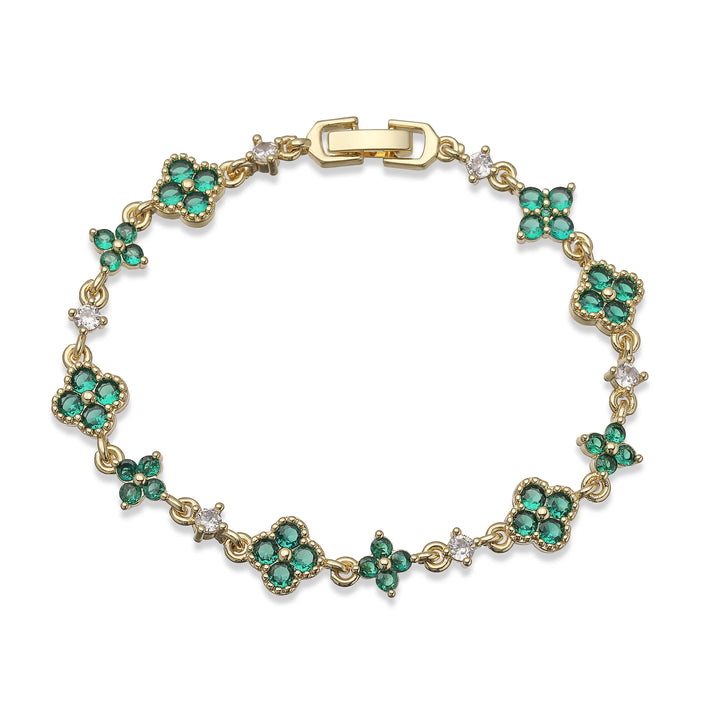 CÉLESTE Clover Bracelet – Kleeblatt Armband mit Zirkonia