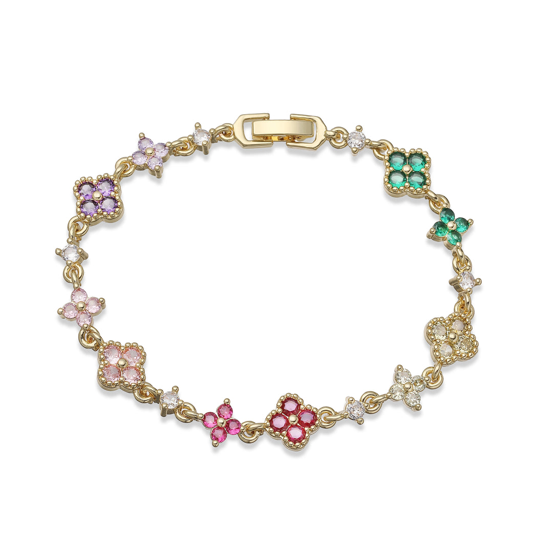 CÉLESTE Clover Bracelet – Kleeblatt Armband mit Zirkonia