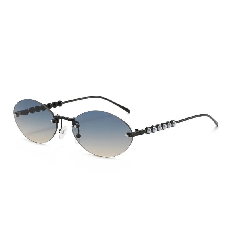 Rimless Oval Metal Sun Glasses Women Men Exquisite Sun Glasses Daily Leisure Eyeglasses Lady Man UV400 Protective Glasses
