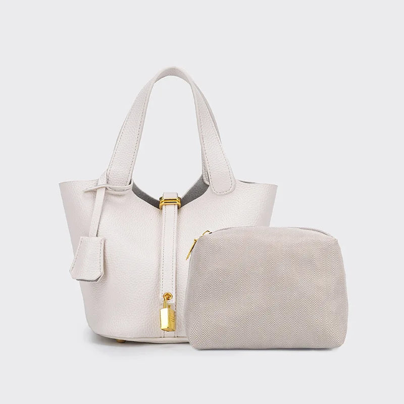 ROSA – Klassische Bucket Bag aus veganem Kunstleder