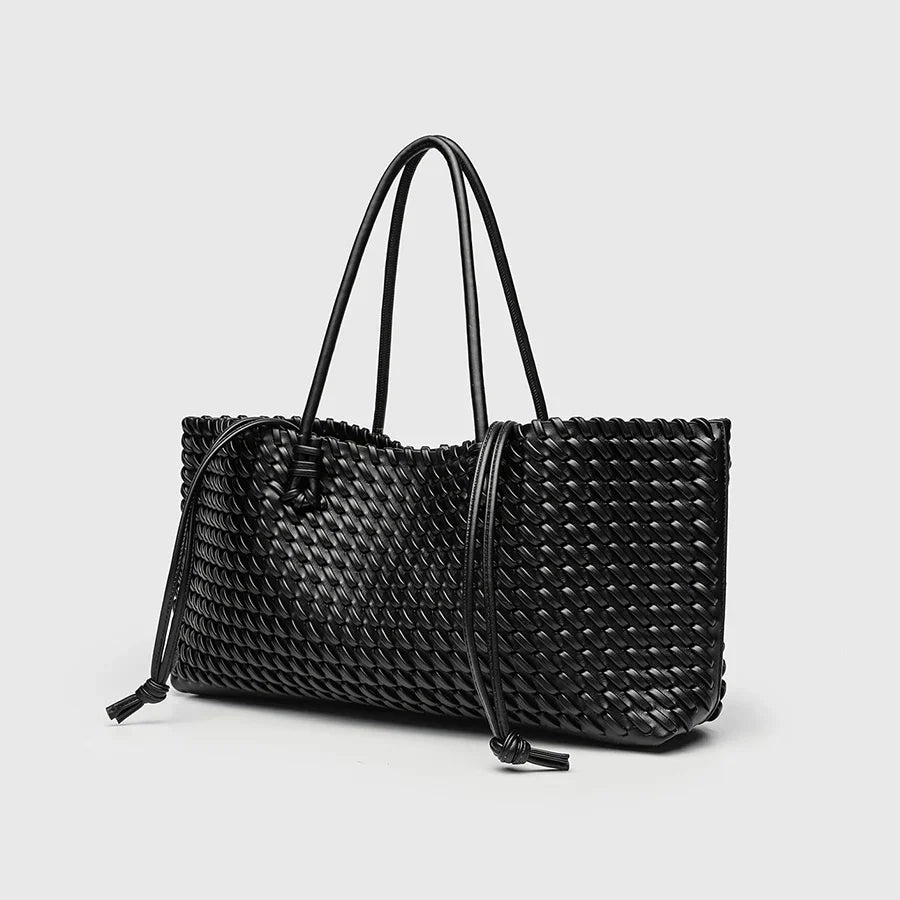 NORA – Geflochtene Shopper Tote Bag mit Top Handle