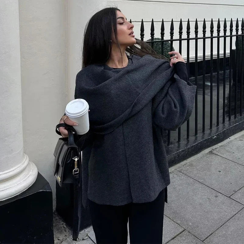 NADJA – Wattierte Winterjacke mit asymmetrischem Schalkragen