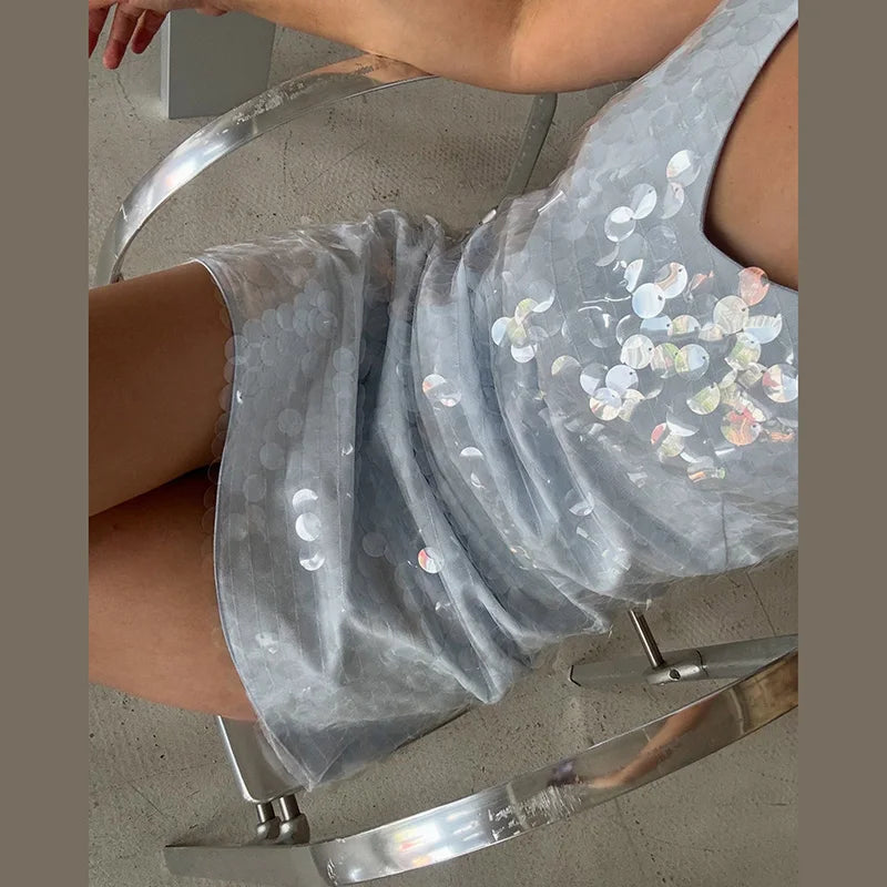ÉTOILE Sequin Mini Dress – Rückenfreies Paillettenkleid