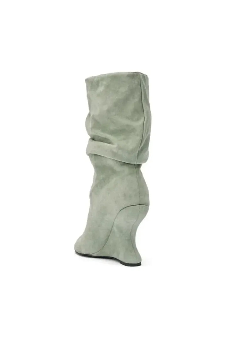 European AndAmerican Hot Girls with Pleated Pile Sleeves,fish Mouth Cool Boots,women's Fashion, Big Tube,sloping Andknight Boots