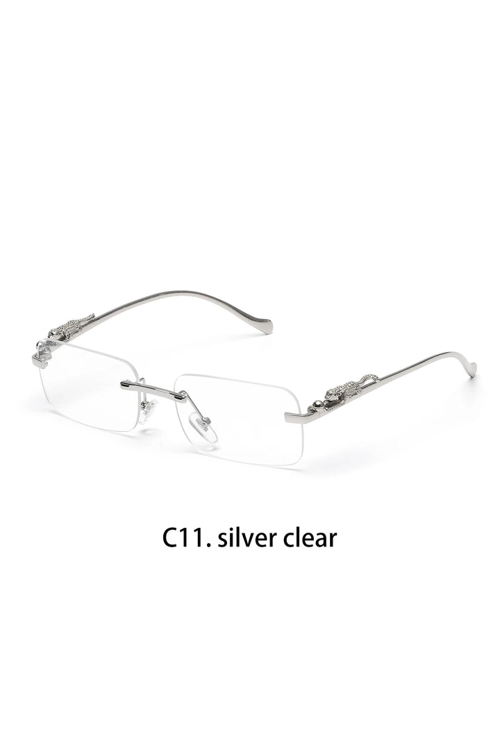 Ruiao rimless sunglasses UV400 fashion square metal glasses for men women designer man's brand sun glasses shades for outdoor