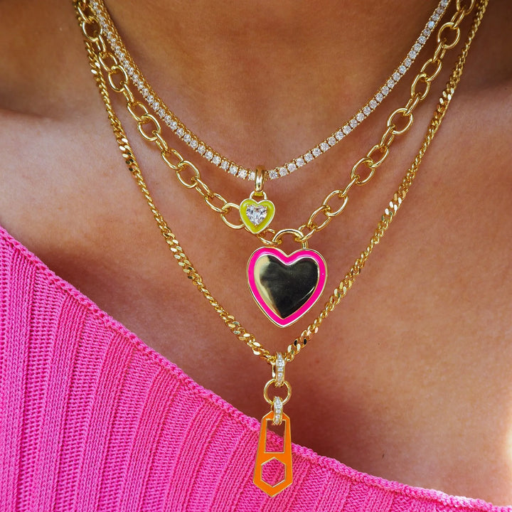 VALENTINE Heart Necklace – Herz Halskette aus Titanstahl mit Zirkonia