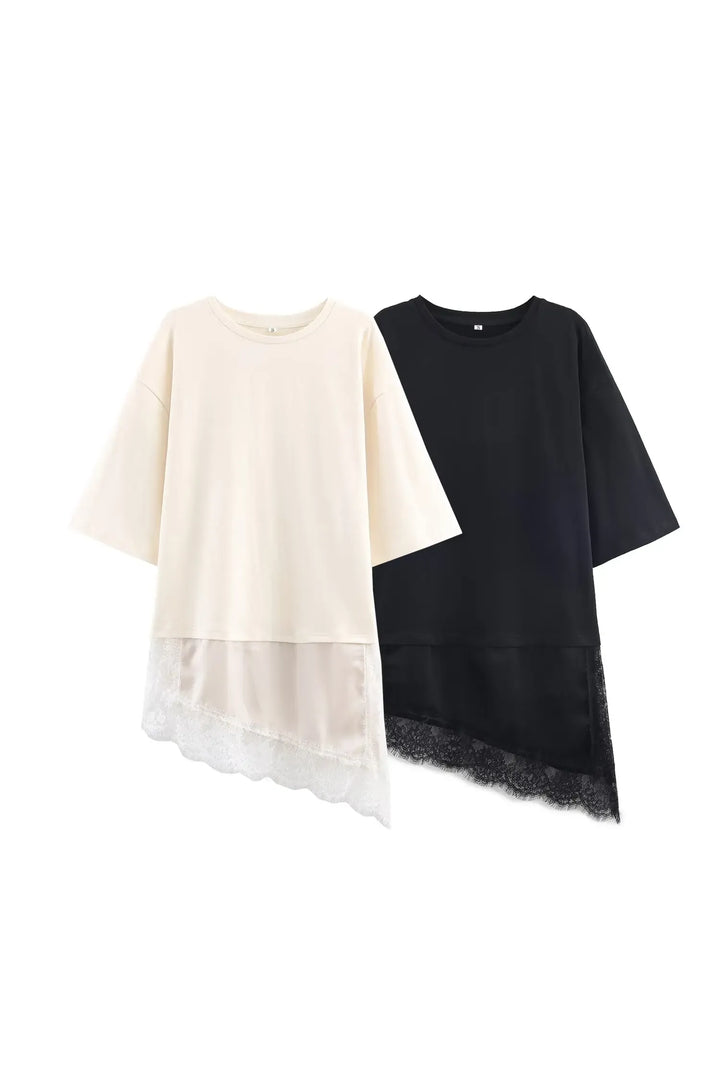 ELENA - Lace Damen Top – Asymmetrisches Shirt