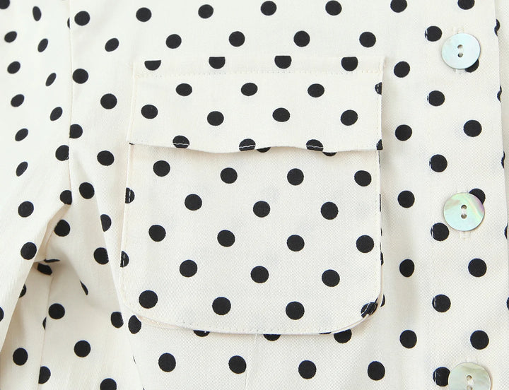 Charlotte Polka Dot Set – Kurzes Top & High‑Waist Hose