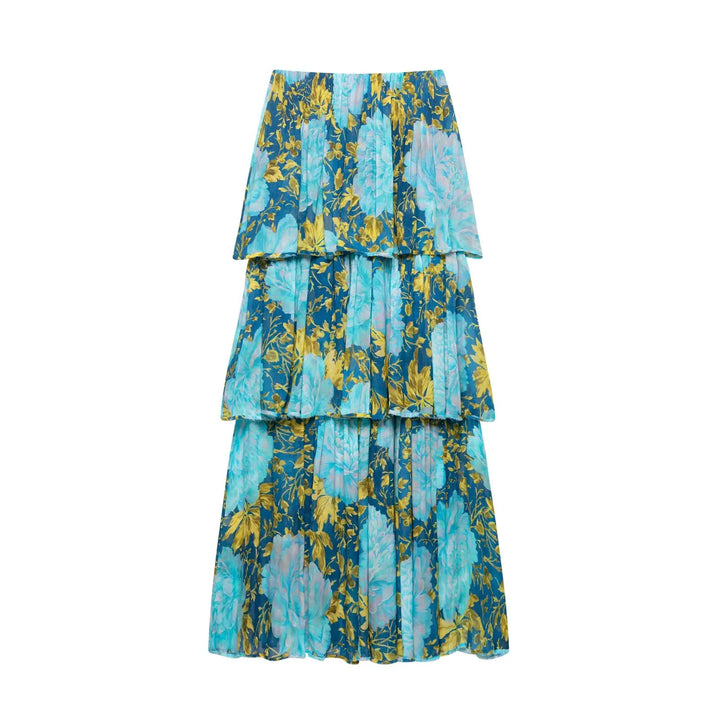 CAMILLE Bandeau Dress – Schulterfreies Midikleid mit Print