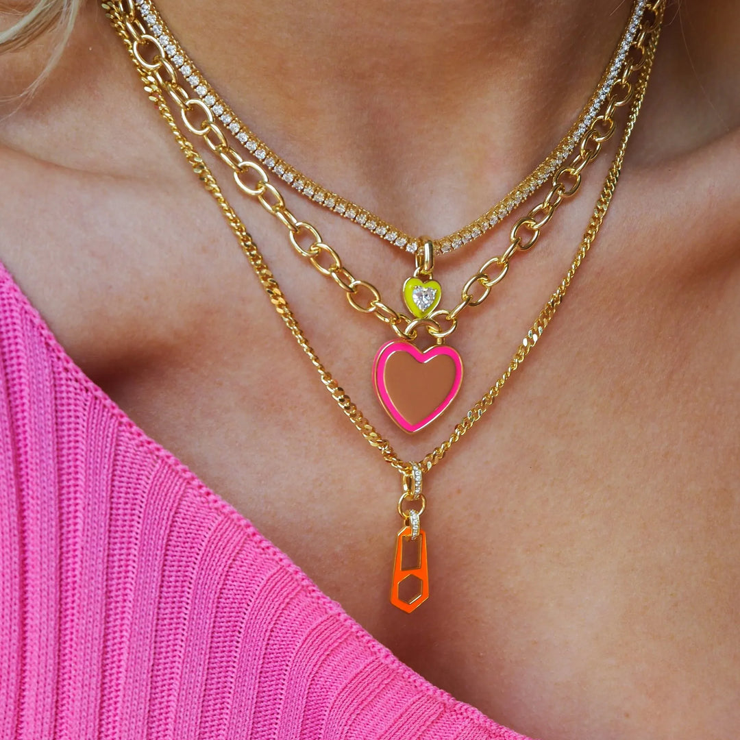 VALENTINE Heart Necklace – Herz Halskette aus Titanstahl mit Zirkonia